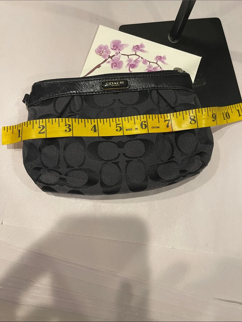 Coach Signature Pleated Wristlet zipped canvas Y2K